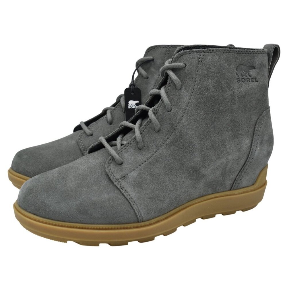 Sorel Womens Size 9.5 Evie II Lace Quarry Suede Waterproof Booties Boots